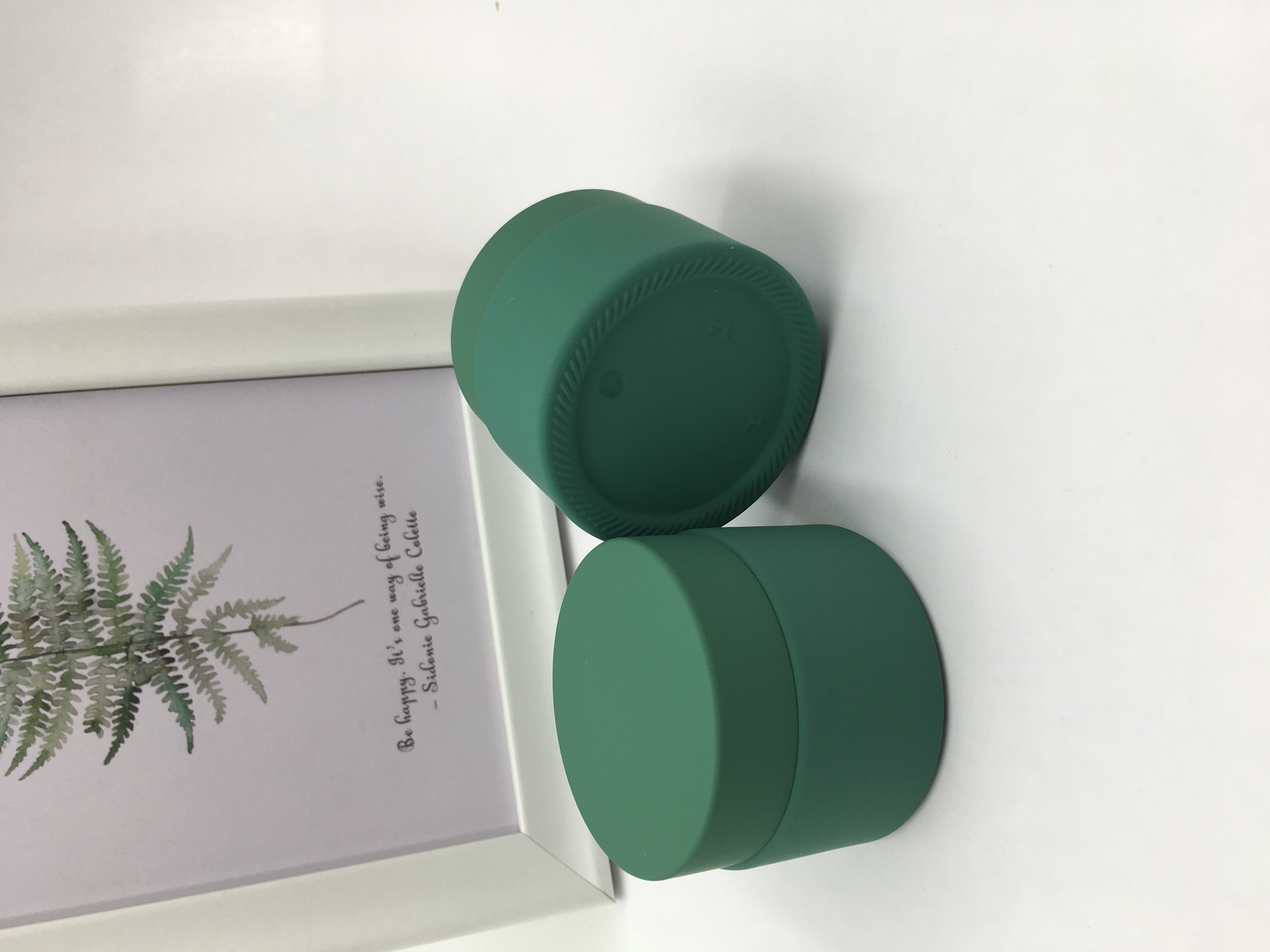 Soft Touch Green Glass Cosmetic Cream Jar Empty Cream Jars