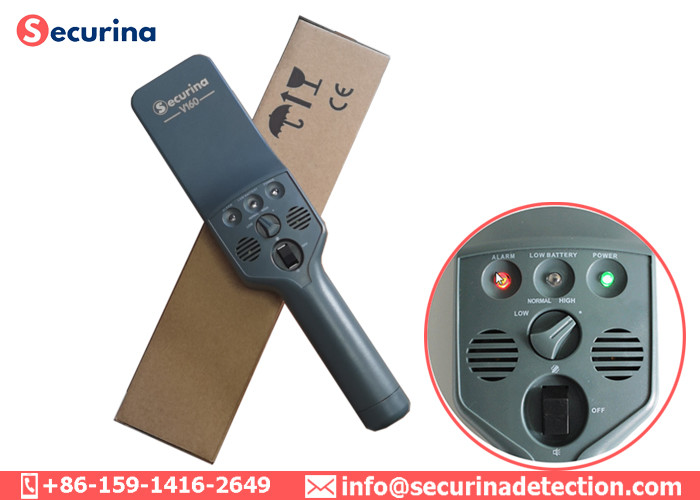 Sound / Light Alarm Metal Hand Held Security Detector Anti Throw ABS CE Standard