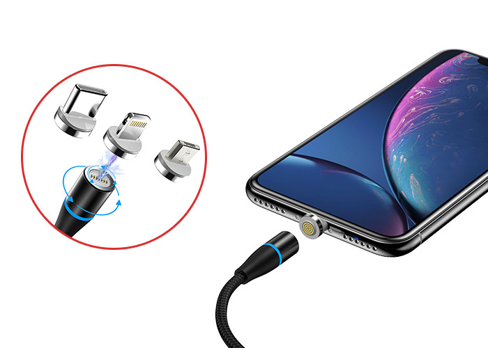 360 Rotate 2M 5V 3A Magnetic 3 In 1 Charging Cable