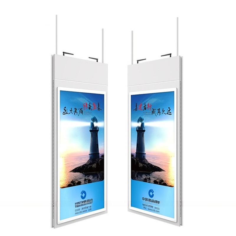 Facing window dual screens 43" inch wireless WIFI network Android LCD signage AD display with ceiling mounting roof mounting