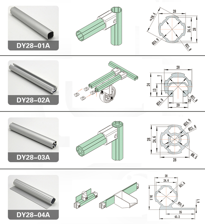 7075 T8 Aluminum Mirror Frame Extrusions 1.7mm 1