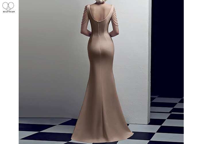 Mermaid Sexy Wedding Bridesmaid Dresses , Small Tail Elastic V Neck Ball Gown