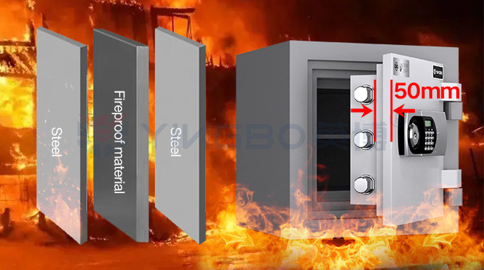 Solid Steel Fireproof Safe Box Dual Alarm System Height 420mm