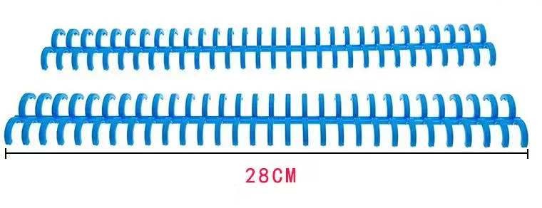 Blue ABS PP Plastic Ring Spiral Plastic Binding Clip For Folder Notebook