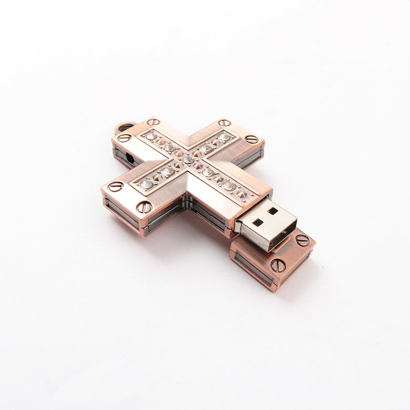 128gb Crystal Usb Flash Drive Bulk Cruciform Necklace Shaped For Christmas Or Holiday
