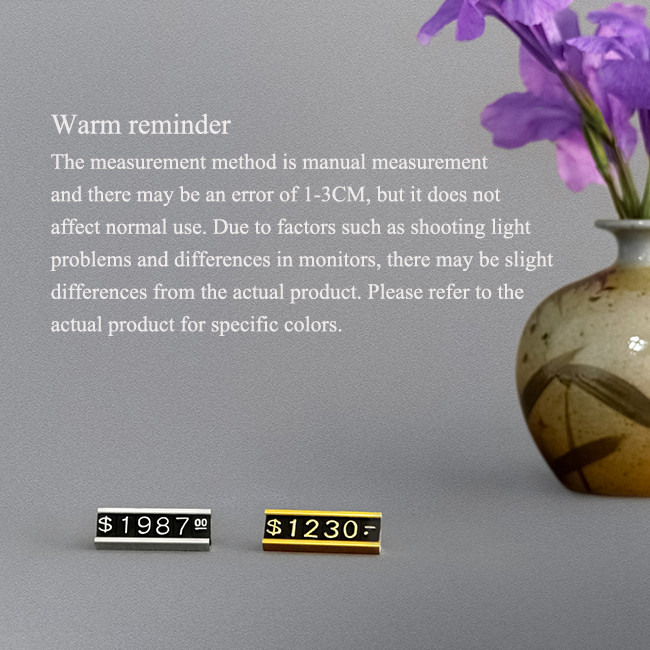 Gold price tags with Metal Base and plastics letters