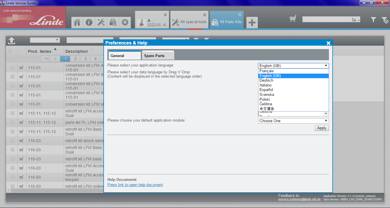 LINDE forklifts diagnostic tool Service Guide forklift software Linde Service Guide v5.1.4 is the replacement for older