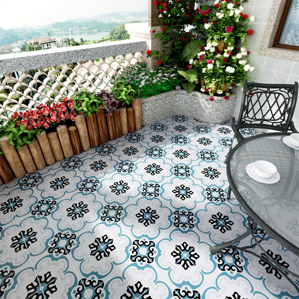 No Fade Gray And Blue 200x200mm Interior Floor Tiles And Ceramic Rustic Tile For Living Room And Bedroom