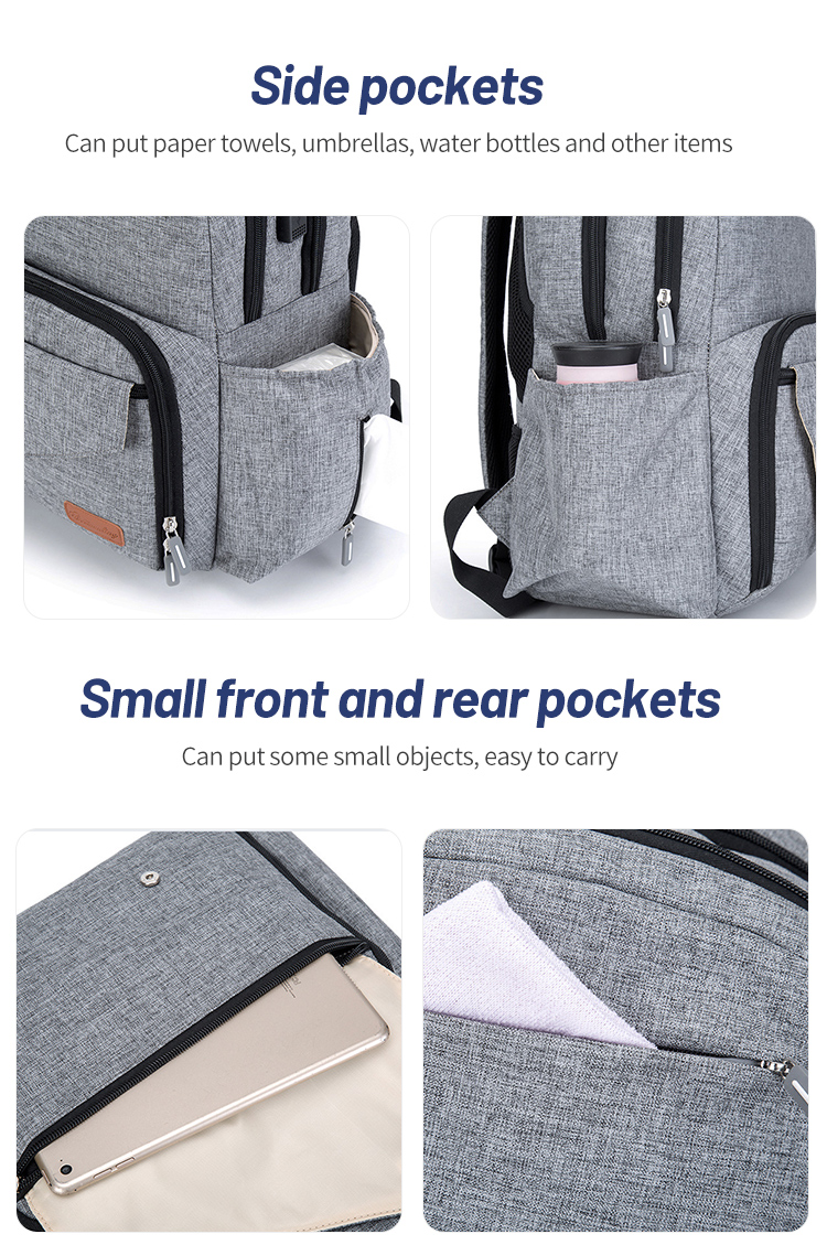 Maternity Diaper Bag Backpack With USB Interface 11.4*7.5*17.7inch