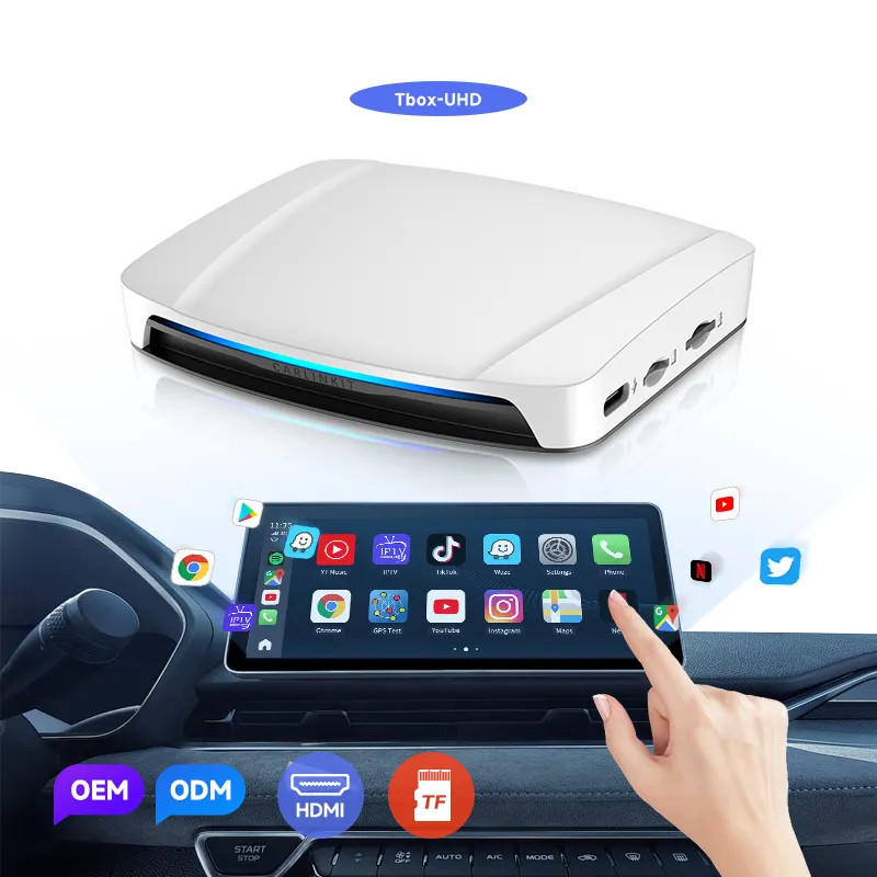 Carplay And Andriod Auto To Multi Media Tbox UHD USB HDMI Port 8G 128Gb SM6225 Android 13 Video Ai Box