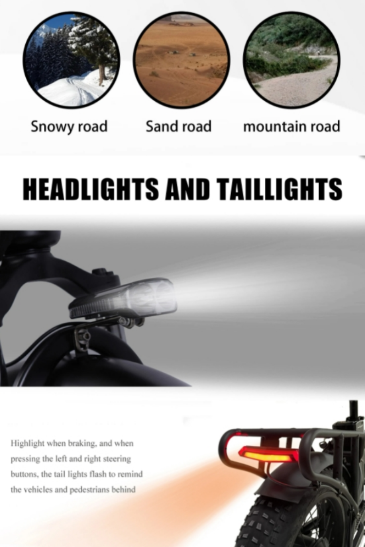 48V 17Ah 7 Speed Electric Fat Tire Bike 750W 26 Inch Electric Mountain Bike For Adults