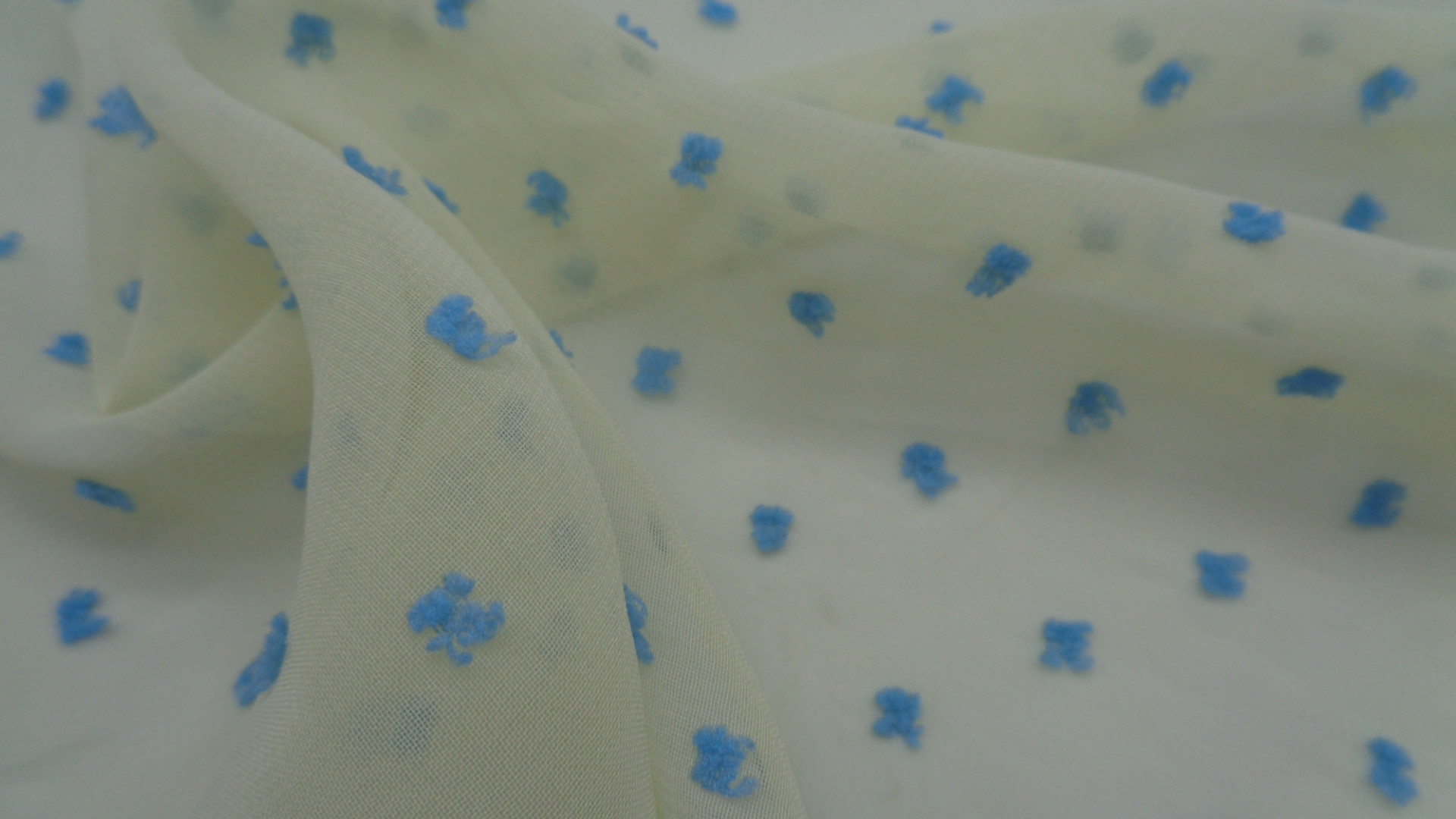 Dyed 56G Woven Cut Flower DOT Chiffon Fabric 150Cm 100% Polyester