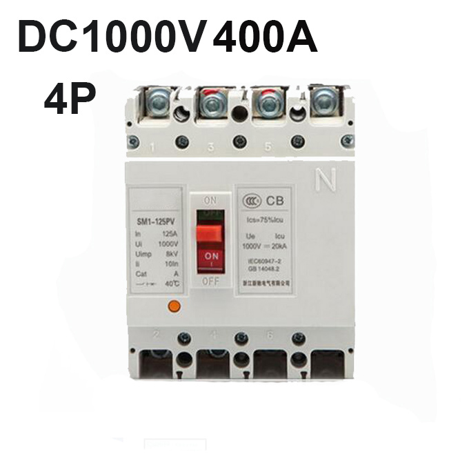 4P DC1000V 400A DC MCCB Circuit Breaker for DC distribution systems