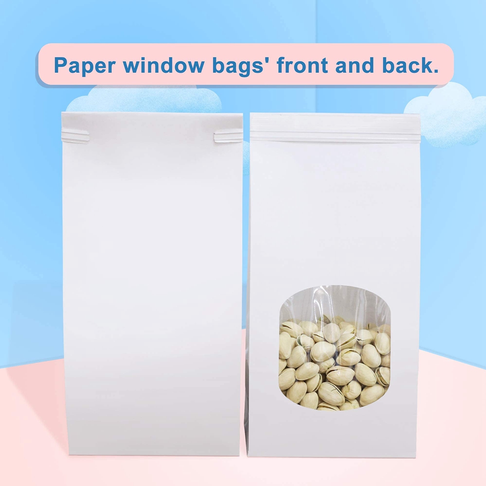 Greaseproof Paper Hot Style Bottom Window White Brown Cookie Biscuit Kraft Paper Bag