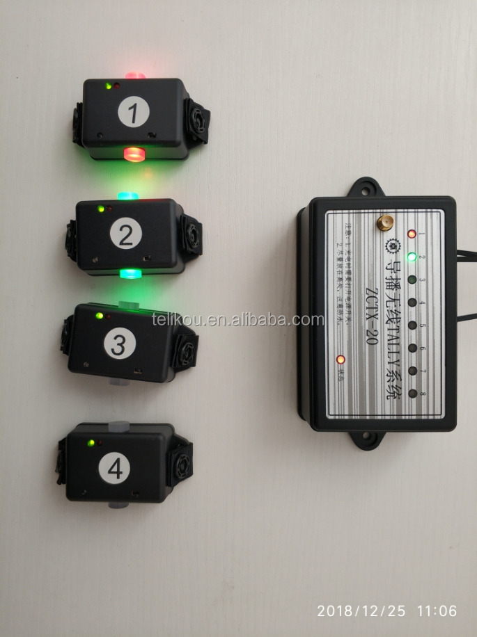 wireless tally intercom system for cameraman switcher