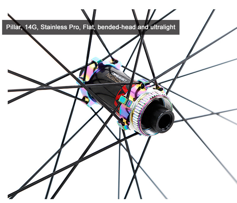 Light Weight 700 X 25C Carbon Fiber Wheelset With Ceramic Hub