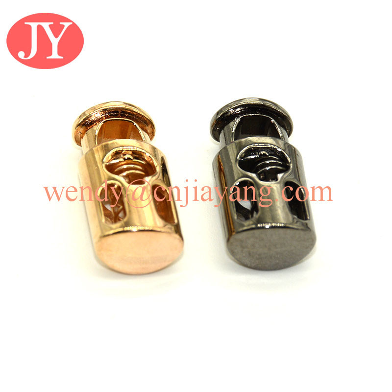 jiayang Wholesale antique brass metal draw cord end lock stopper