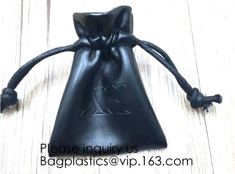 Leather Medieval Coin Pouch, Drawstring Bag/Costume/Organizer/Gifts/Accessories,Faux Black PU Leather Pouch, Leather