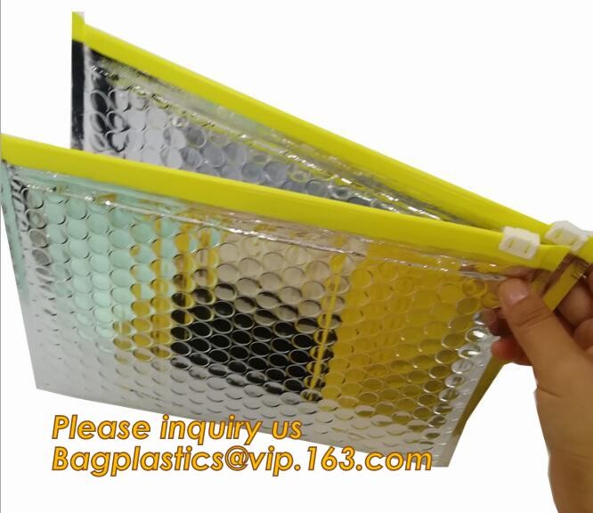 Holographic Factory Shiny gold Cosmetic bag Zipper Bubble Bag zip-lock Slider Padded Mailer metallic bubble zipper bagea