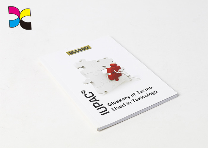 Softcover Digital Printing Brochure Glue Binding Ivory Board 200gsm Glittering