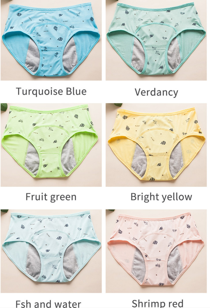 Teen Girls 3 Layers Period Underwear Leakproof Super Absorbent Menstrual Panties For Teenage Girls Physiological Panty
