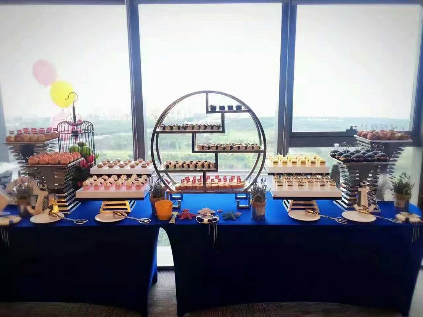 3 - Layer Glass Cake Display Stand with Platters Decorating for Banquet Serving Buffet