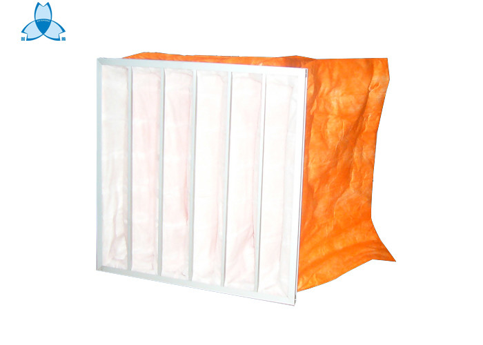 Industrial Orange Pocket Air Filter High Dirty Capacity With EVA Or Silica Rubber Gasket