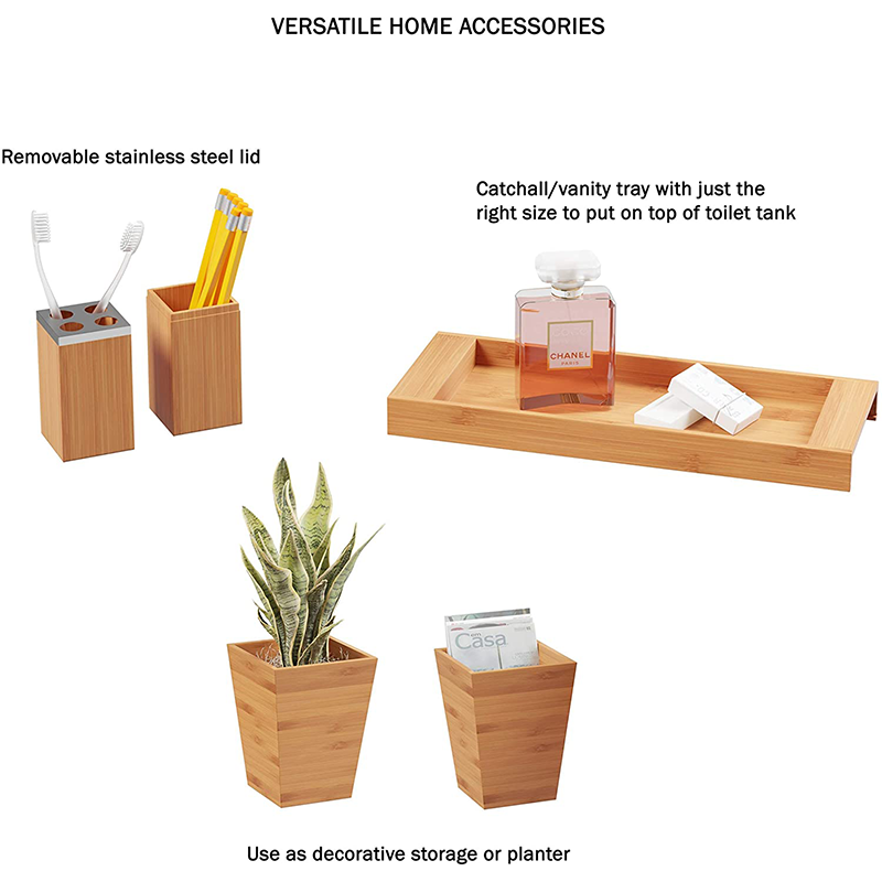 Sustainable Bamboo Bathroom Organizer Storage Unit Custom