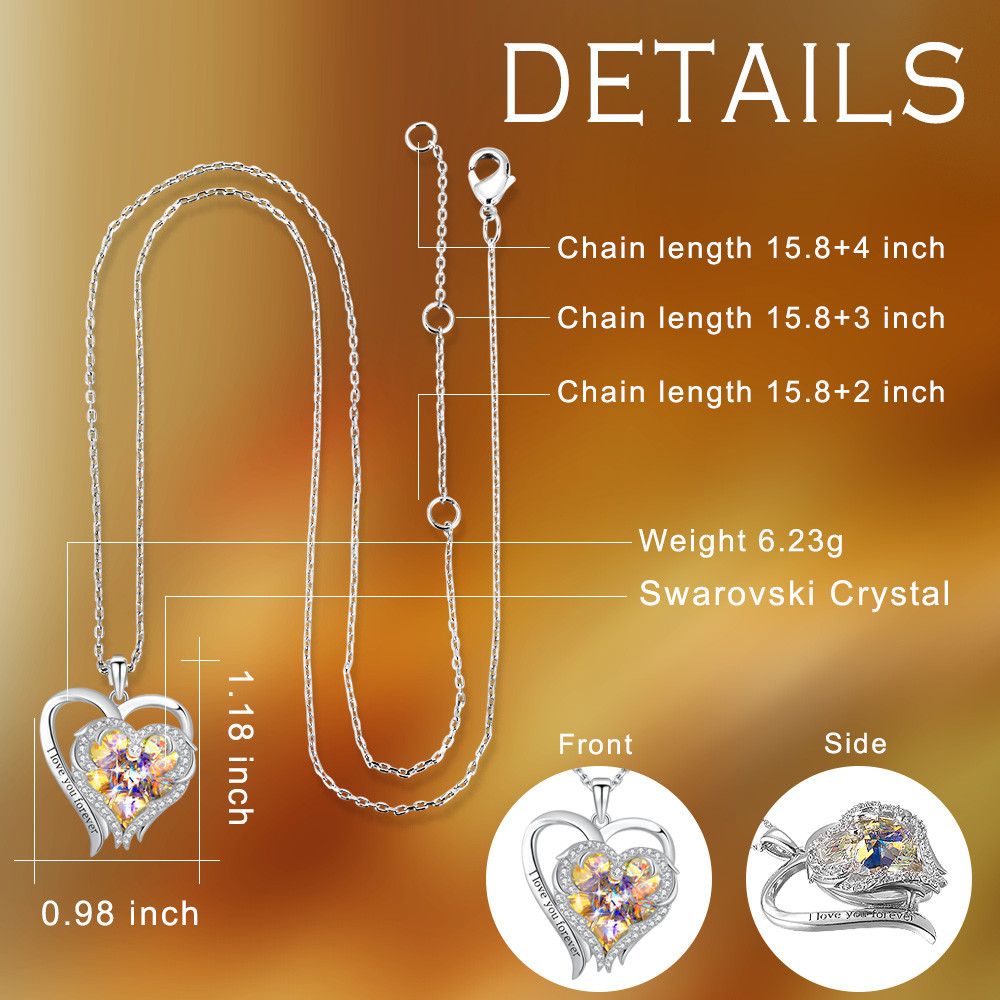 Valentine 925 Heart Shaped 6.23g 1.18in Sterling Silver Heart Pendant Necklace SGS
