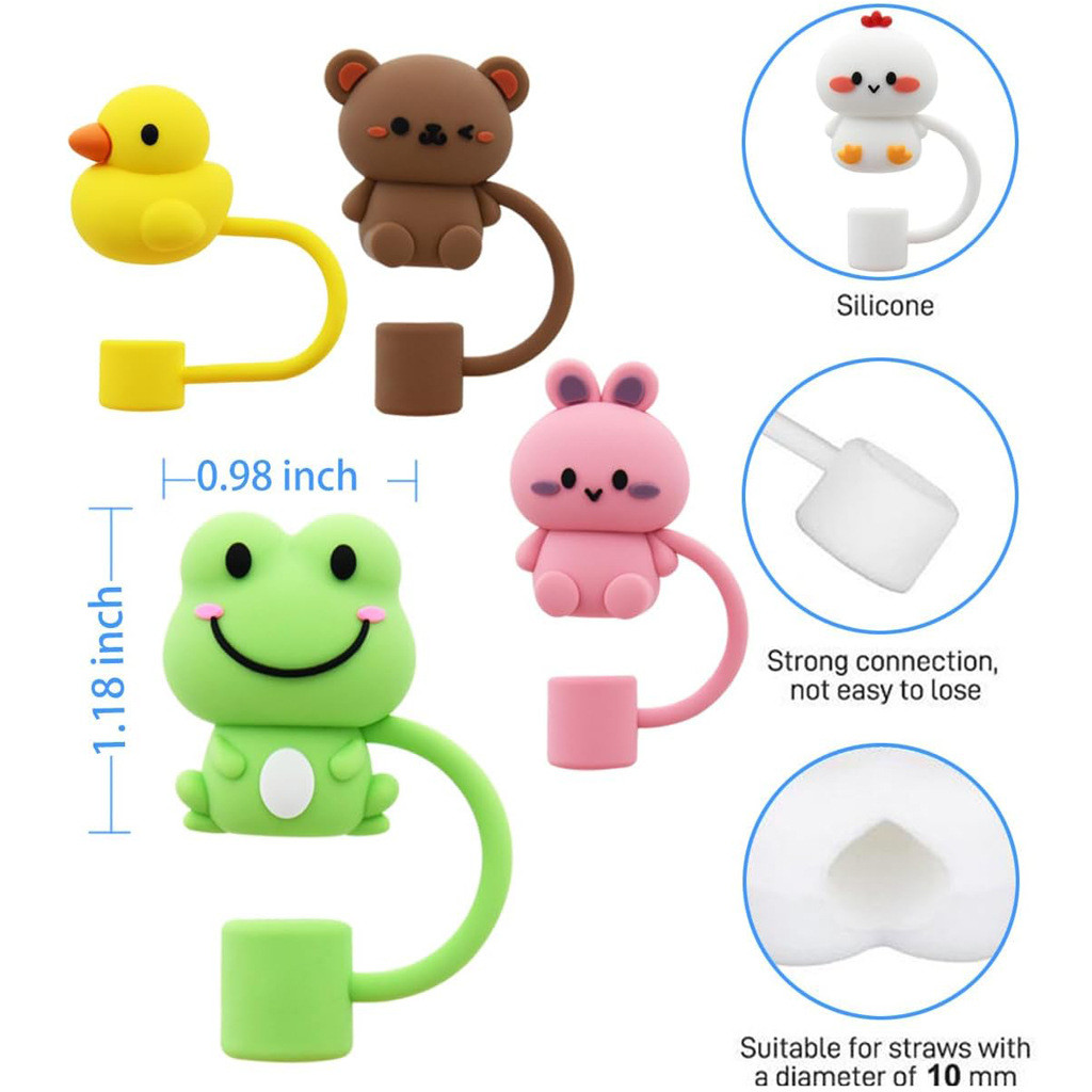 Straw Cover Cap For Stanley Cup Silicone Straw Topper Compatible With 30&40 Oz Tumbler 10mm 0.4in Silicone Straw Covers
