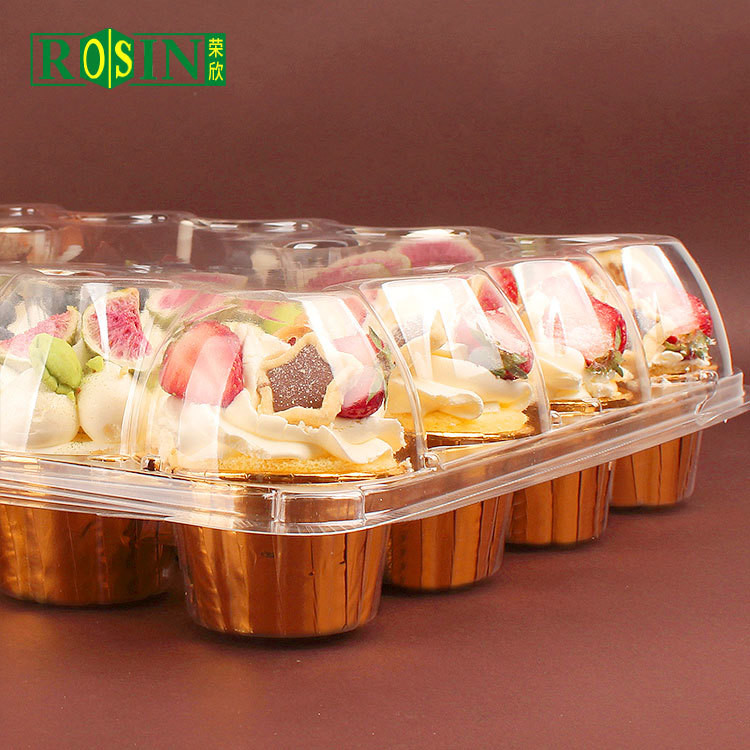 24 Hole Clear Plastic Cupcake Containers Portable For Muffins Cupcakes