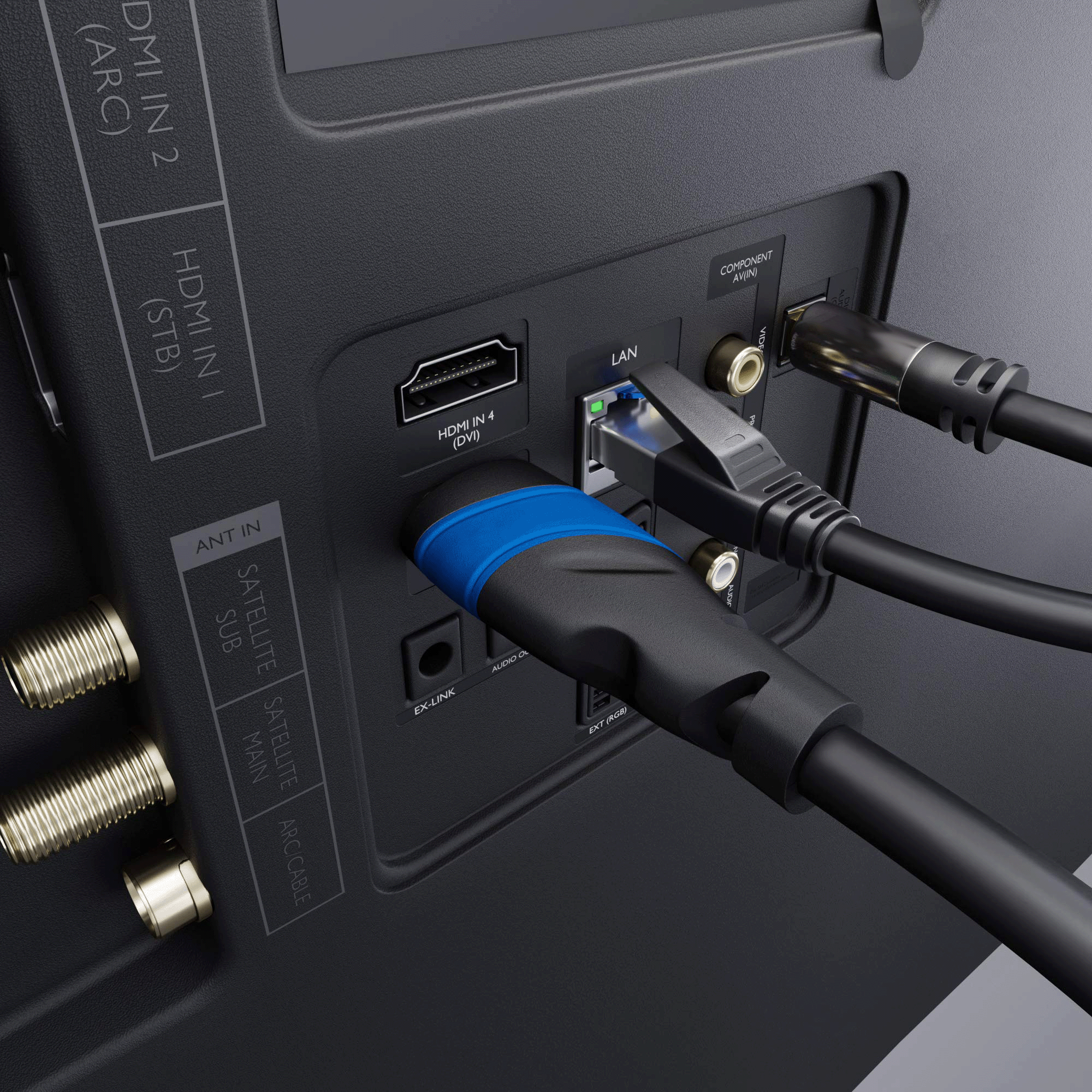 4K Video Audio Cable with Full 19pin HMDI Port 24k Gold Plated Conductor Material
