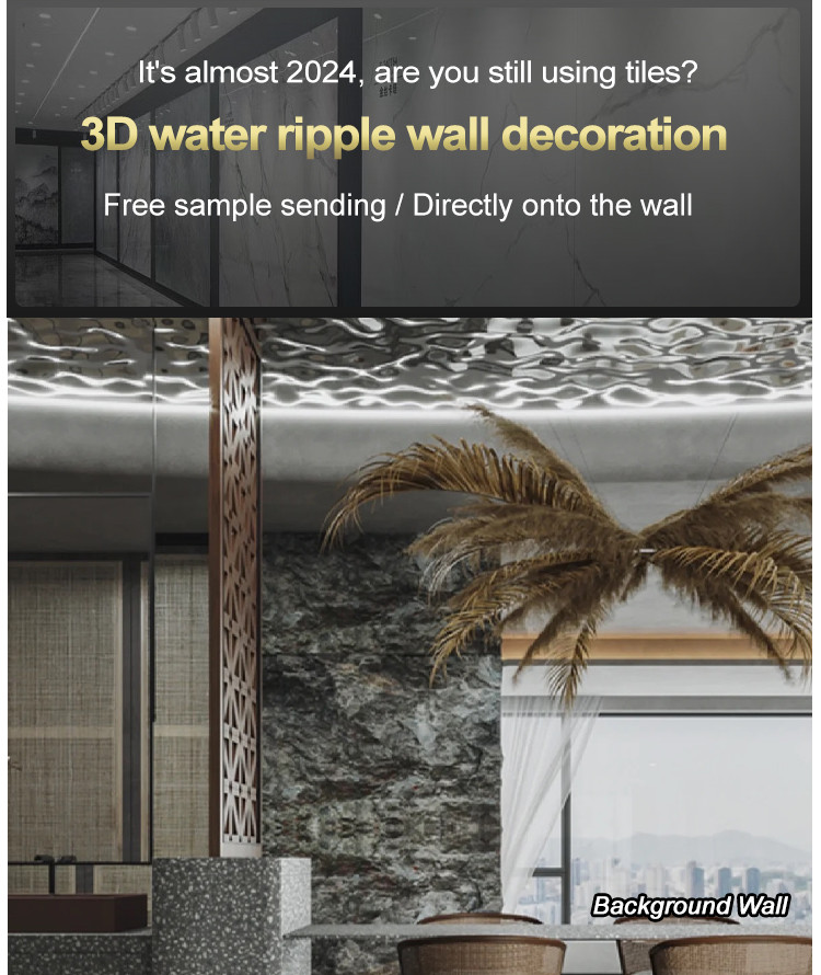 Modern Light Luxury Style 3D Charcoal Board Water Ripple Bamboo Charcoal Wood Veneer
