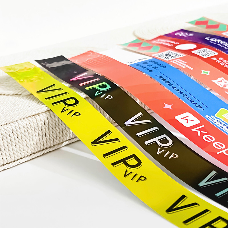 Plain Neon Tyvek Wristbands , Waterproof Number Paper Wristbands For Events