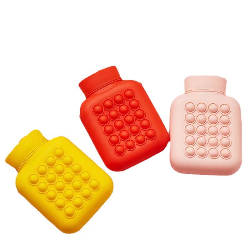 1L Hot Water Bottle for Pain Relief BPA Free and Food Grade Silicone Material Soft Cover Included
