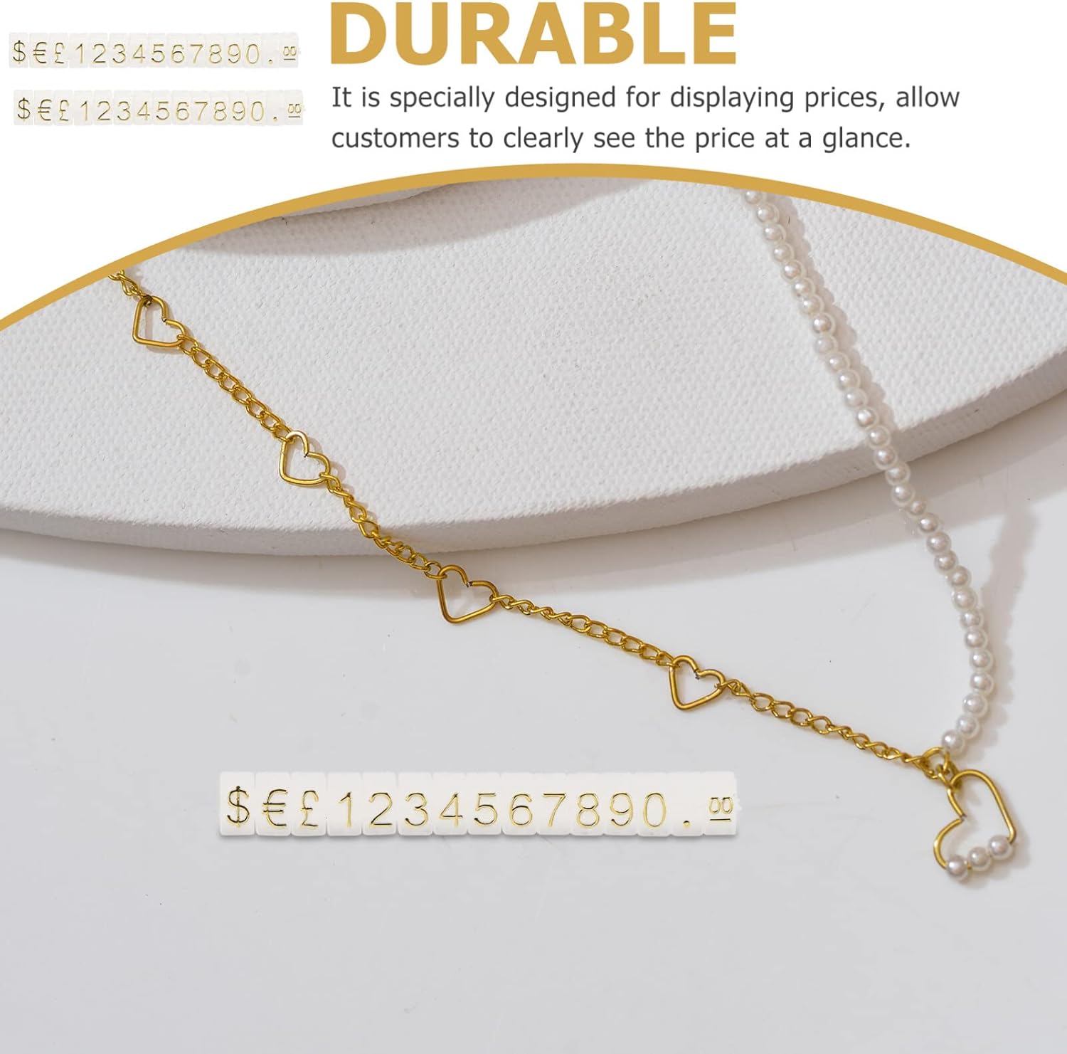 Retail Shop Plastic Price Tag Cube 3x5mm For Jewelry Store Display