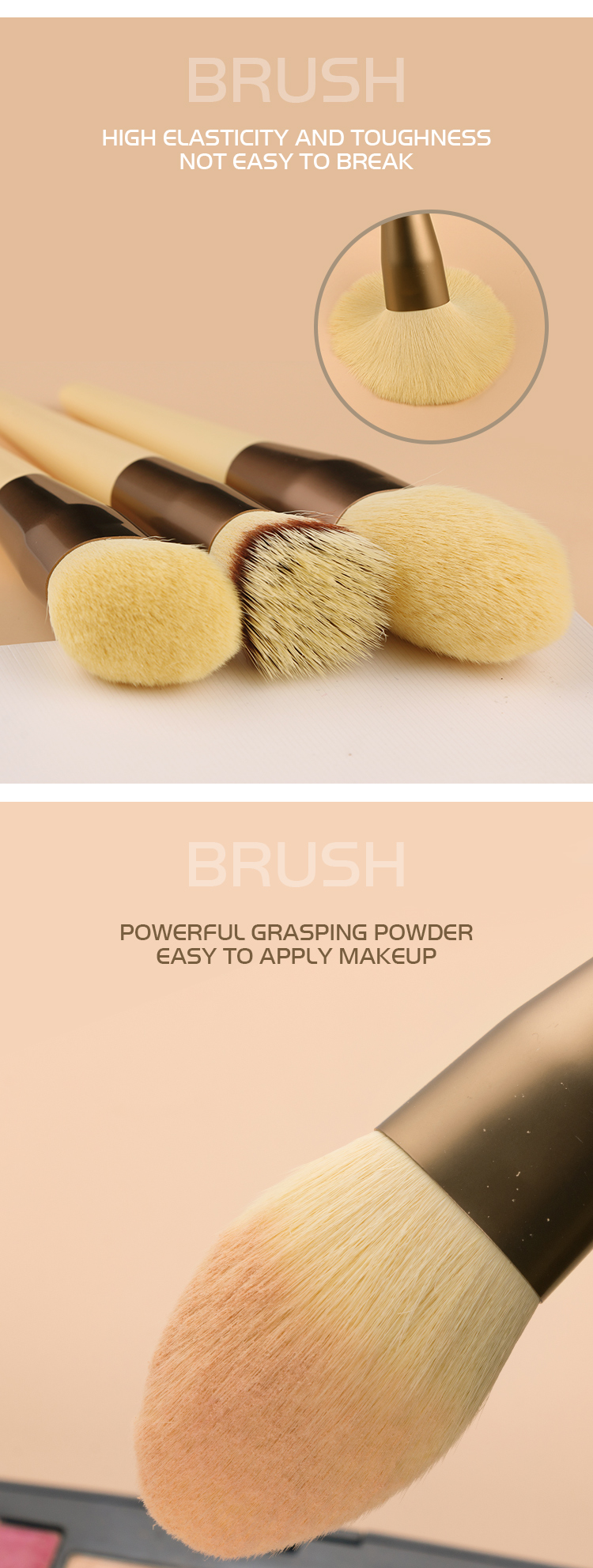 Yellow 12pcs Nano Wool Travel Makeup Brushes Set Nano Wool Travel Cosmetic Brushes