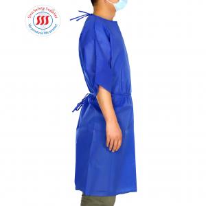 China Lightweight 35gsm PP Disposable Gown Contact Isolation Lab Gown on sale