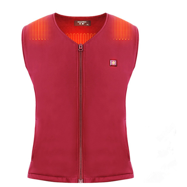 V Neck Rechargeable Heated Vest 7.4V 4400mAh Thermal Vests Ladies Spandex / Polyester