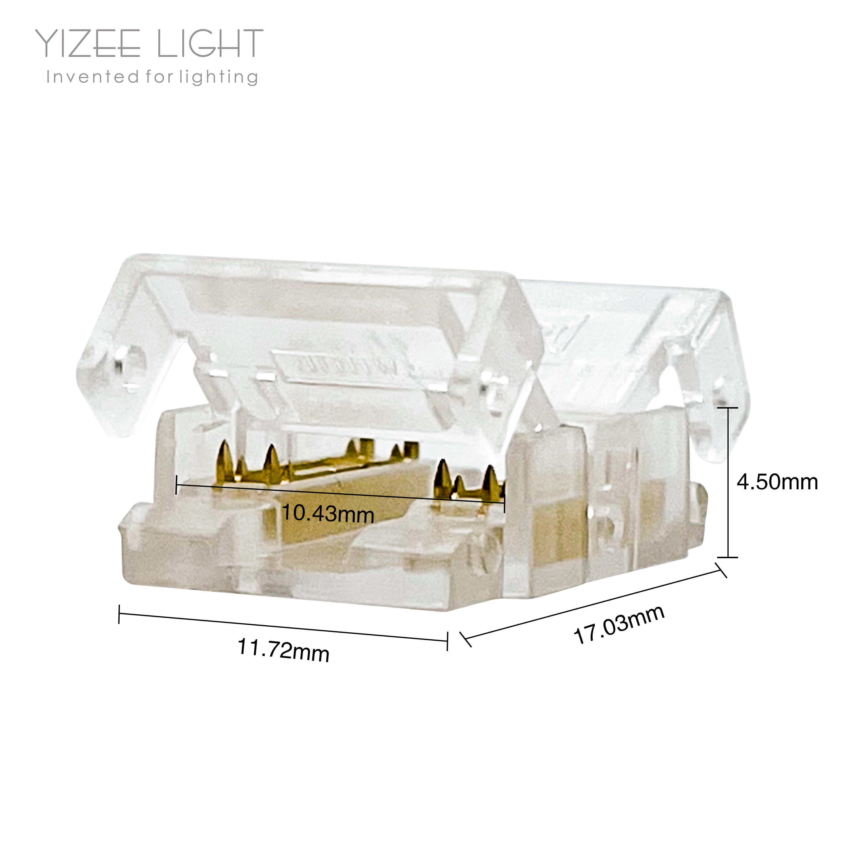 Convenient Connection 4 Pin LED Strip Connectors For 10mm COB LED Strip