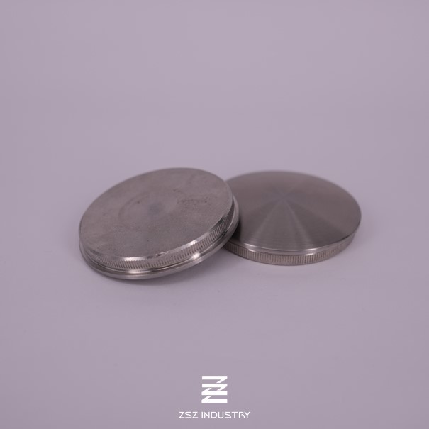 Dome Shaped Handrail End Caps Silver Color 42.4x2.0mm For Round Tubes