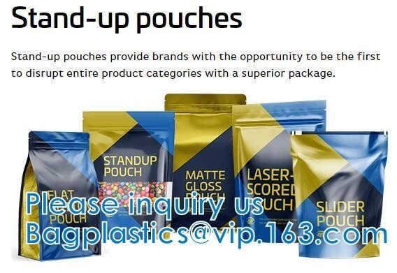 Stand Up Pouch With Resealable Zip lockk And Clear Window, Multi-purpose, small size, Aluminum Mylar Foil