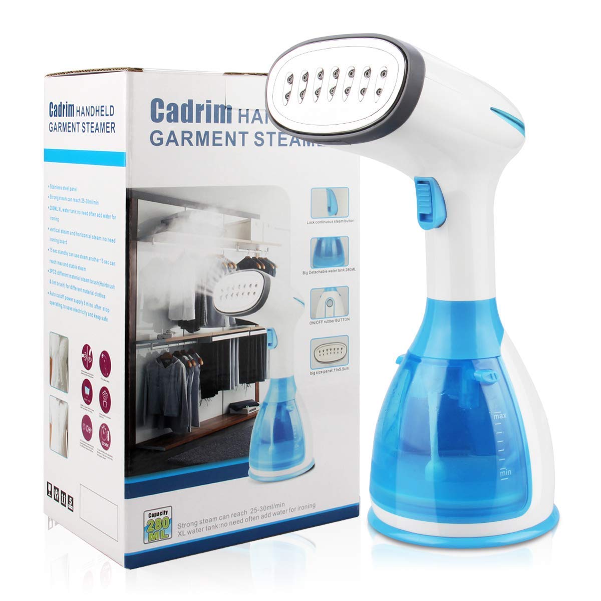 25s Heat Up Time Anti-Drip Light Travel Garment Steamer for Wrinkle-Free Ironing