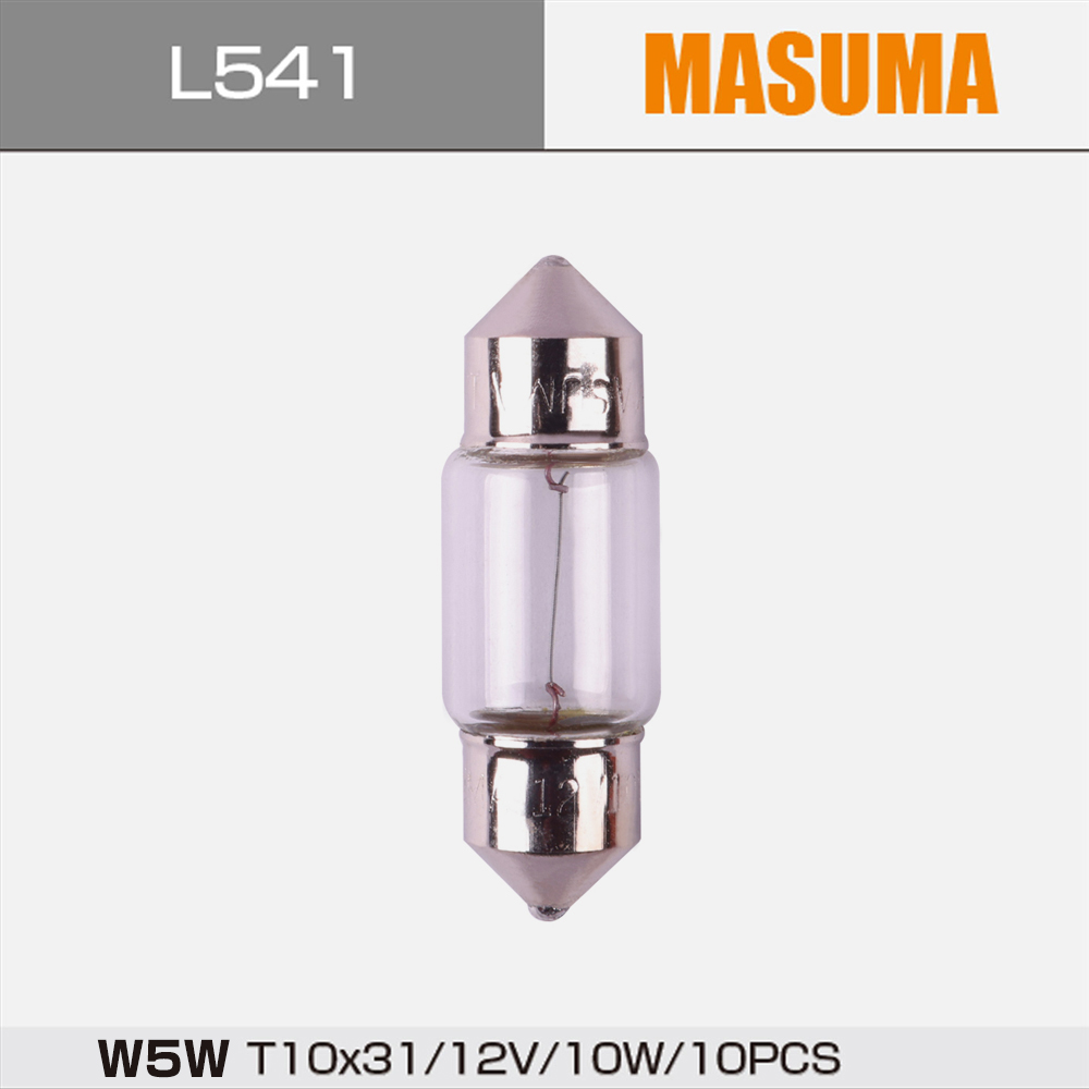 Toyota Car Dome Light L541 MASUMA W5W T10X31 Warm White 12V 10W Automotive Accessories