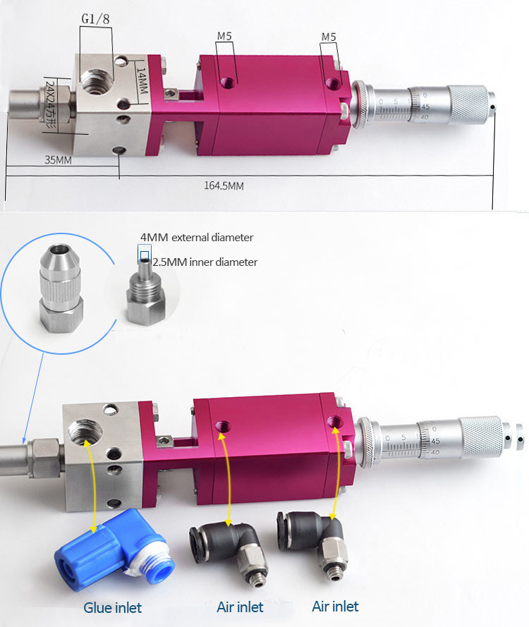 High Precision Glue Dispensing Valve Two Component / Bilateral Epoxy
