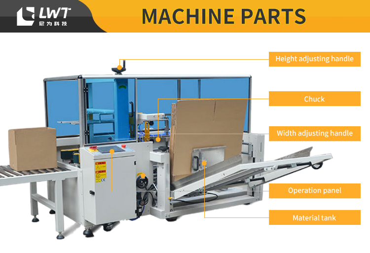 End Of Line Packing Machinery Automatic Carton Unpacking Machine Case Erector