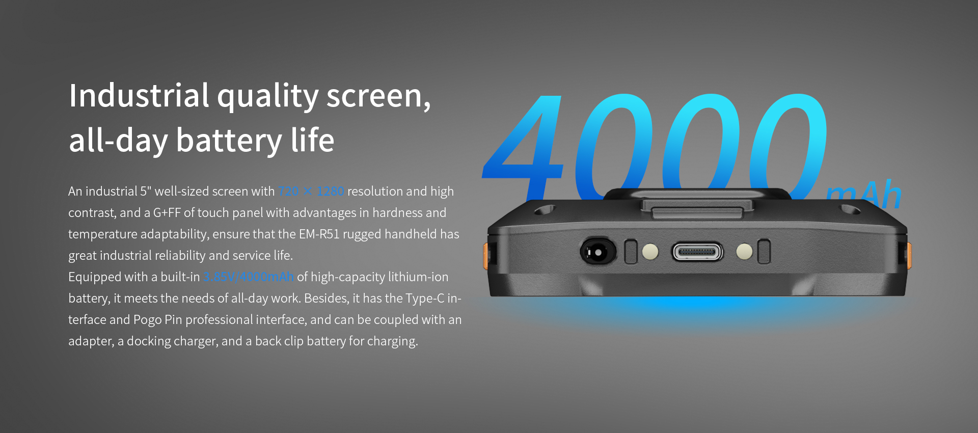 5 Inch Rugged Android PDA Handheld Mobile Data Collector with Barcode Scanner 4GB Memory Biometrics