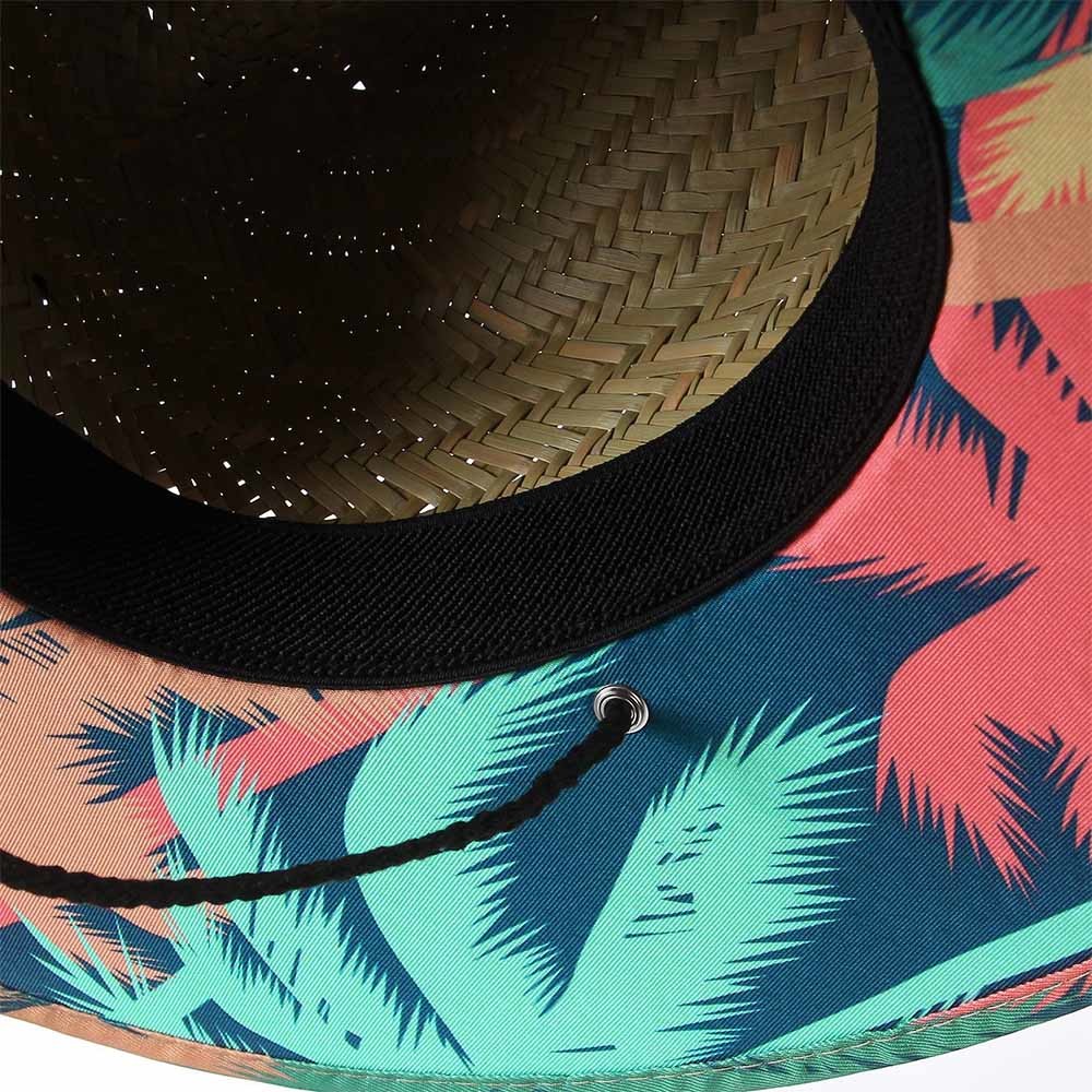 Mat Grass Patch Straw Hat Round Shape Woven Heat Printing Bottom ODM