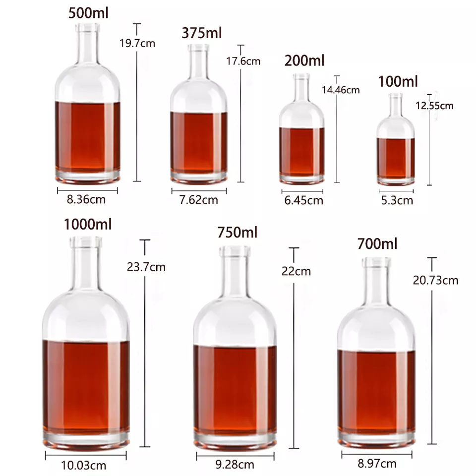 Custom Color 750ml Glass Bottle For Glass Products Spirit Liquor Gin Vodka
