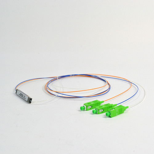 1 In 2 Out Fibre Optic Cable Splitter 1x2 PLC Mini Steel Tube 0.9mm SC/APC Connector